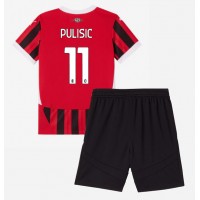 Camiseta AC Milan Christian Pulisic #11 Primera Equipación Replica 2024-25 para niños mangas cortas (+ Pantalones cortos)